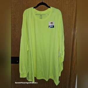 NWT 4X Fruit of Loom Bright Yellow Long Sleeve T Shirts